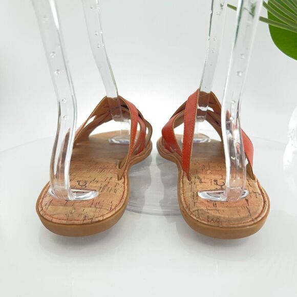 Born Mona Women Sandal Size 10 Red Vegan Flat Thong Slide Flower Flip Flop Shoe - Picture 6 of 10